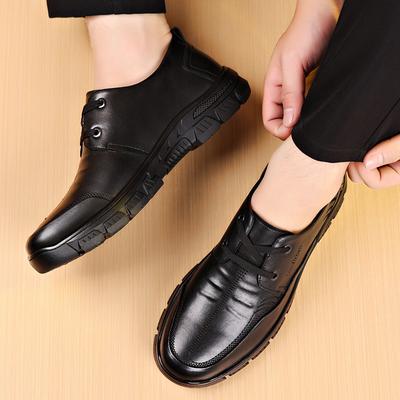 Leather Shoes Men's Leather New Medium Dad Shoes Breathable Non-slip Wear-resistant Soft-soled Casual Leather Shoes