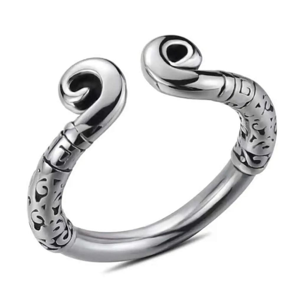 Stainless Steel Snake-Shaped Penis Cock Ring Delayed Ejaculation Erection Ring Semen Locking Rings Glans Massage Sex Toy for Men