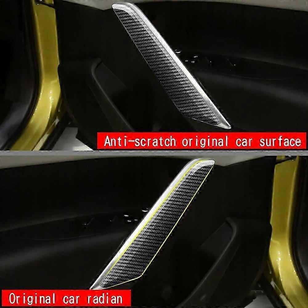 2pcs Carbon Fiber Car Inner Door Handle Trim Pull Grab Panel Handle Cover For 2021 2022 Rhd