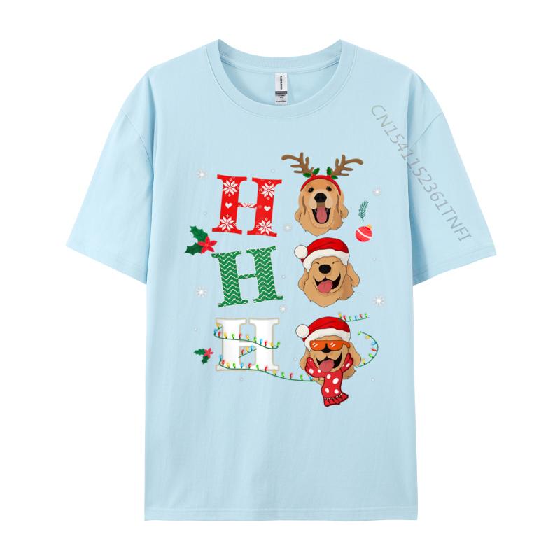 Ho Ho Ho Retrievers Golden Xmas Outfit Christmas Costume T-Shirts New Arrival O-Neck Group 100% Cotton Men T-Shirts Printed On