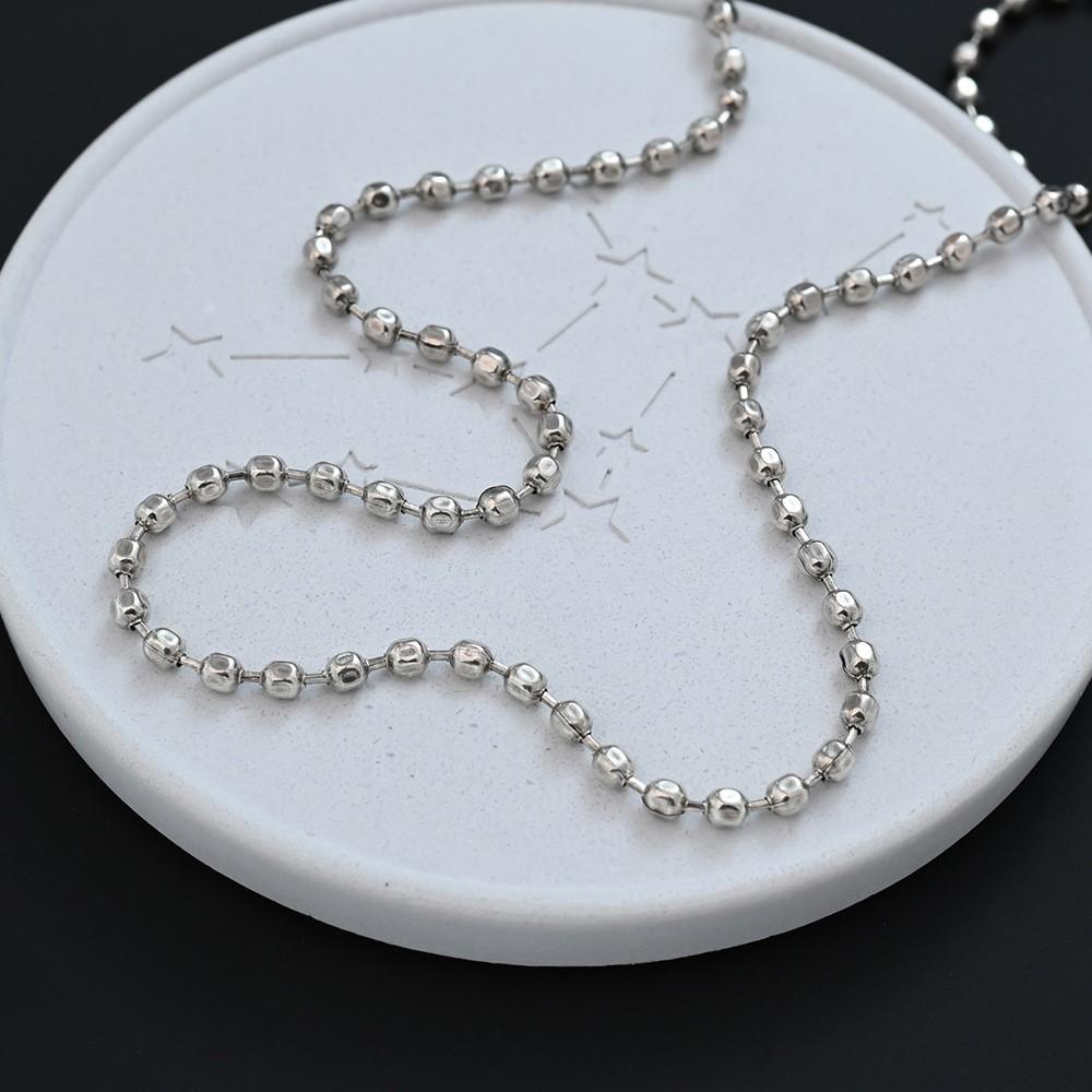 PANJBJ 925 Sterling Silber Geometrische Perlenkette für Damen Hip-Hop Minimalistisches Mode Trend Design Schmuck Geschenk Dropshipping