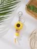Sunflower Silicone Beaded Keychain Bracelet Bag Pendant