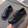 Boy Leather Shoe New British Style Children's Flats for Stage Performance Fashion Glossy PU Black Kid Causal School Formal Shoes