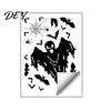 Spooky Party Decorations Halloween Static Sticker, with Witch/Ghost/Castle/Bat Horror Silhouette Patterns, Durable PVC Bat And Pumpkin Decals