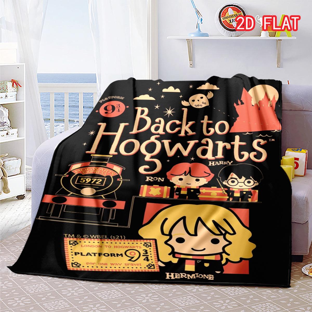 

Back to Hogwarts Print Flannel Blanket, Soft Cozy Throw for Harry Potter Fans 80cm x 120cm