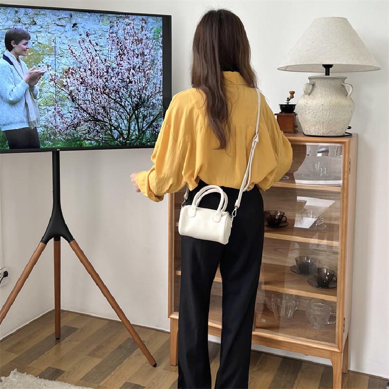 Color Simple Solid Matte Women Casual Mini Cylindrical Bag For Daily Use