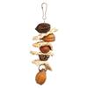 Hanging Parrot Chew Toy with Stainless Steel Hook Natural Corn Leaf Nut Bird Cage Gnawing Toy
