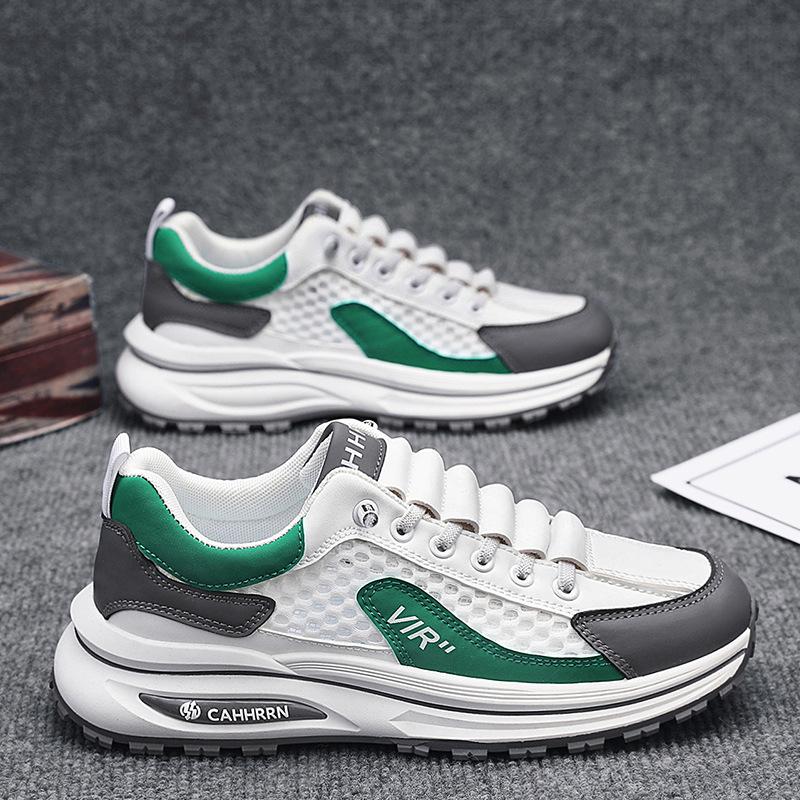 Men's shoes 2025 summer new men's outing mesh breathable trendy casual shoes Korean version of sports student skateboarding shoes