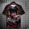 Men T-Shirt Japanese Manga Girl Style Print T-Shirt Fashion Breathable 3D Print