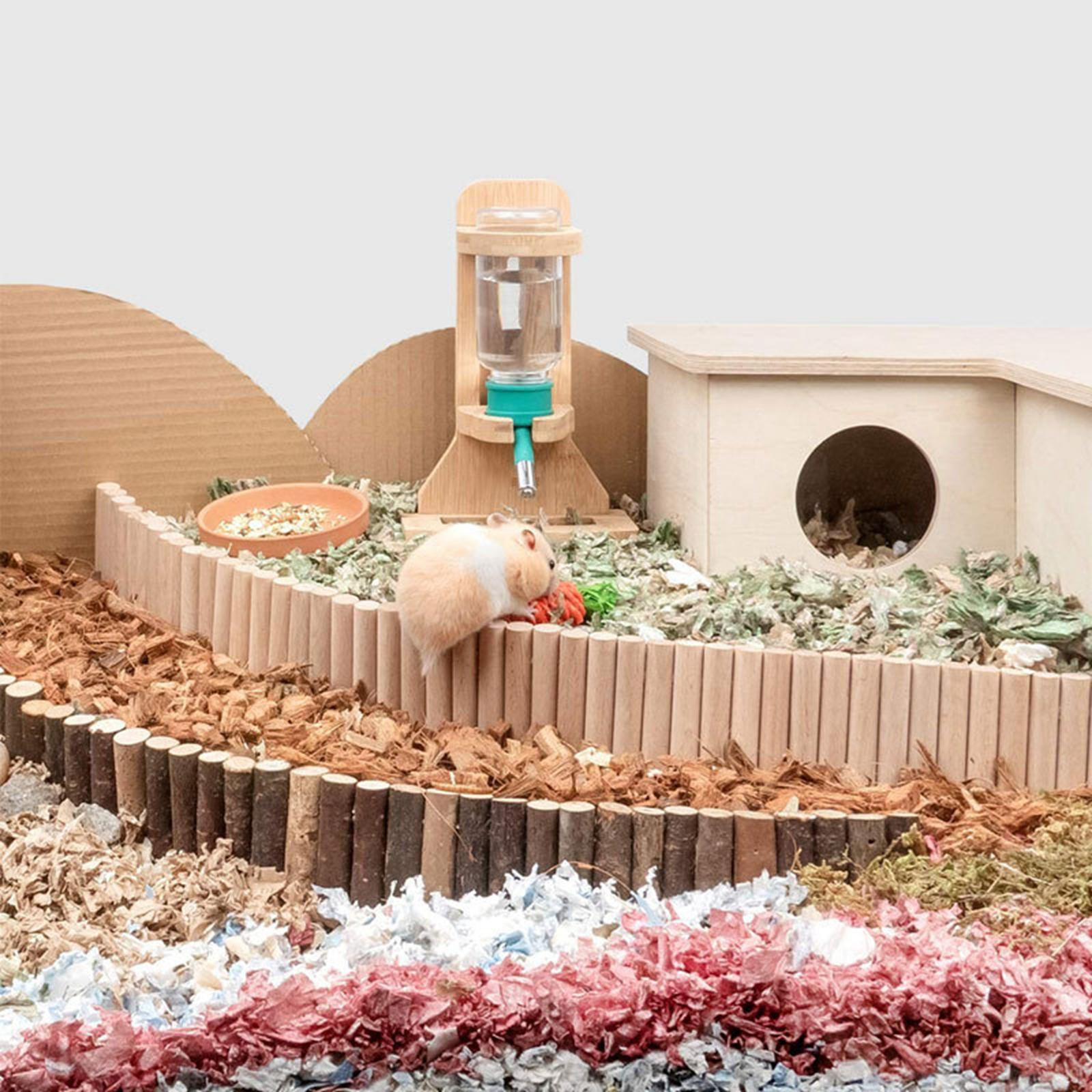 

2 в 1 деревянная лестница, гибкие натуральные аксессуары для скалолазания для жевательных мышей-хомяков Length 20cm