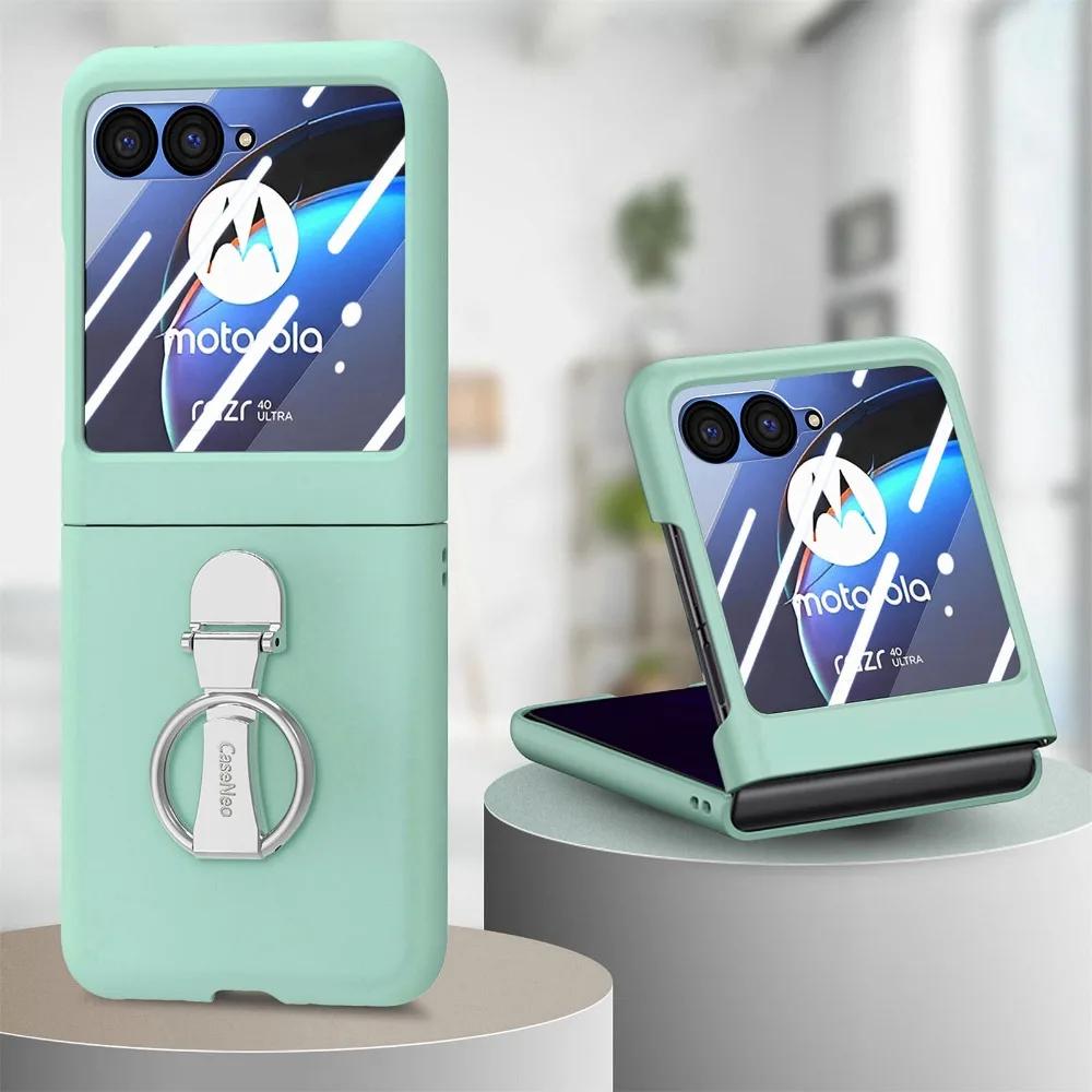 Husă pentru telefon cu suport pentru inel pentru Motorola Razr 50 Ultra Mooto Razr40 Ecran din spate Husă film de protecție din sticlă temperată