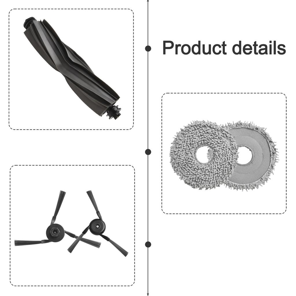 8PC Side Brushes 6 Mop Cloths For Roborock P10 Pro - Complete Robot Vacuum Replacement Parts Kit With HEPA Filter & Dust Bags