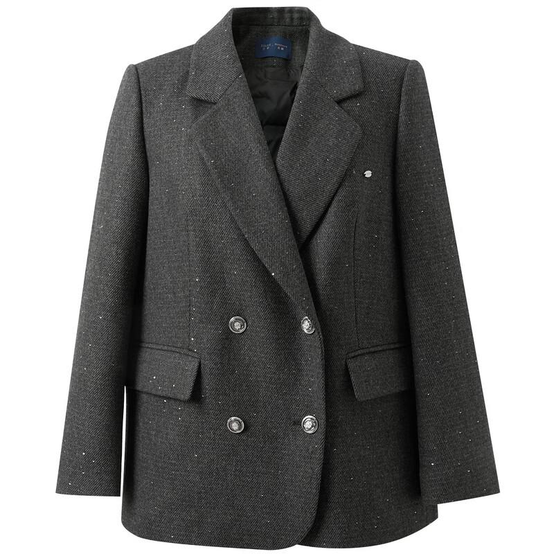 Sancai Damen Übergröße 90% Entendaunen Wollmischung Mittellanger Mantel