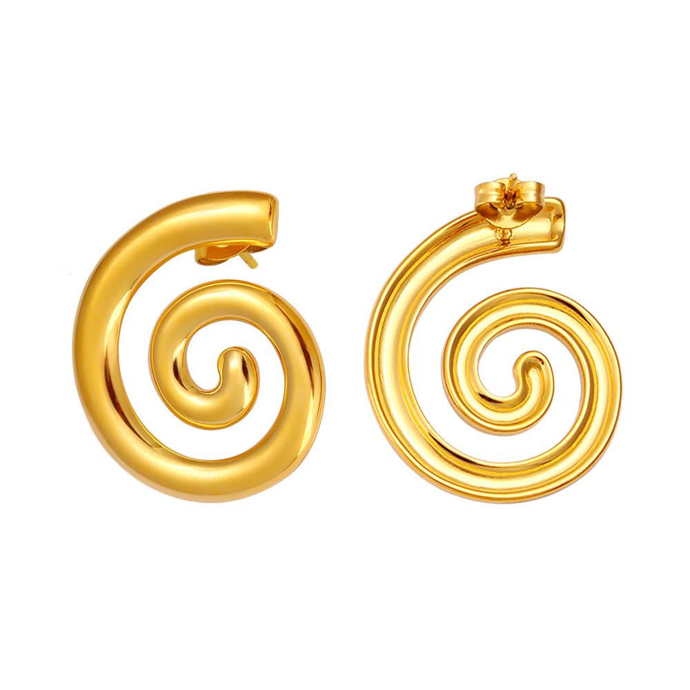 18K Gold Rotating Thread Earrings - Trendy & Stylish Ear Studs