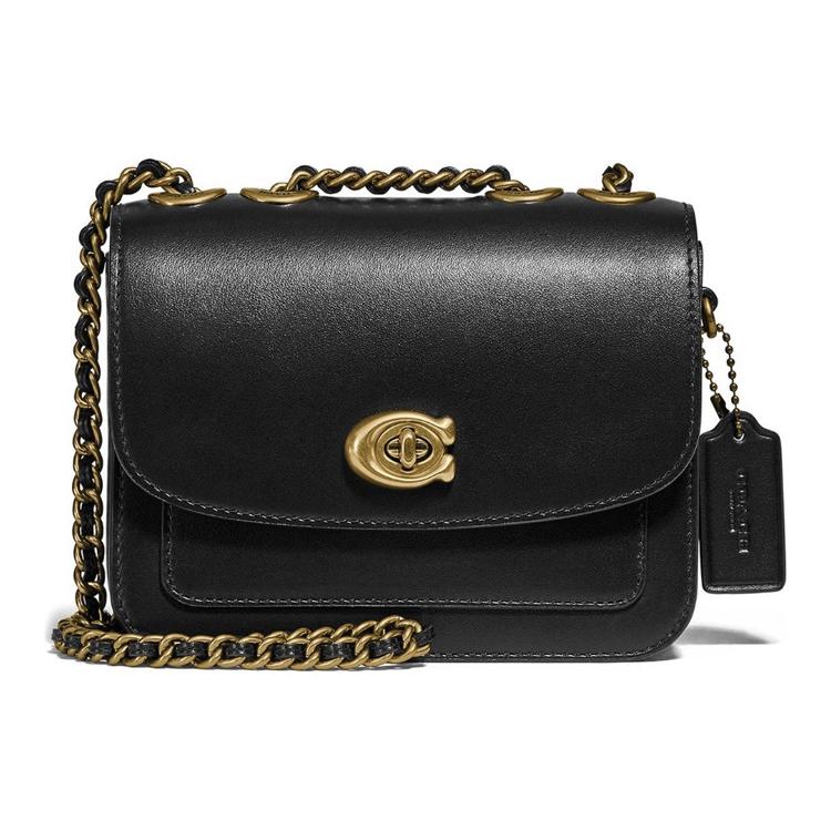 COACH Madison Calfskin Messenger Bag, Crossbody Bag, Shoulder Bag Women's Black 5212-B4BK