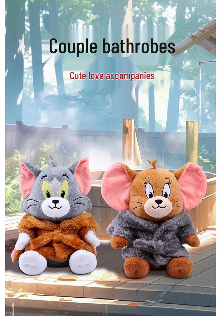 Genuine Tom and Jerry Plush Toy: Tom Cat in Bathrobe Costume - Birthday Gift for Children
