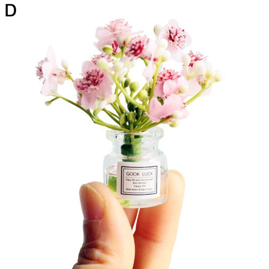 

1:6 1:8 Scale Jasmine Dollhouse Miniature Handmade Easily Matched Dollhouse Flower Vase Set Model Decor for Micro Landscape D
