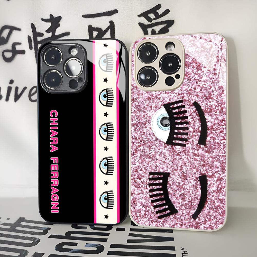 Hot Ferragnies Eyes Chiara Phone Case for Iphone 16 15 14 12 11 13 Pro Max Mini X Xr Xs Se 8 Puls glass Cover