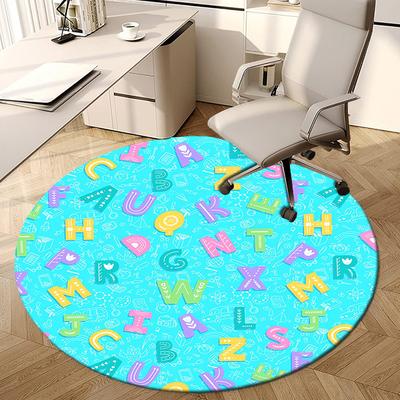 1pc Alphabet Background Round Carpet, Perfect for Decorating Chairs, Living Rooms, Or Bedrooms, for Living Room.135