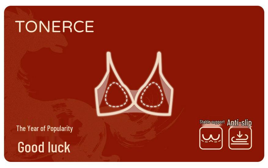 Women's Red Tiger Year Bridal Lingerie Set: Seamless Mesh Push-Up Bra & Panty Gift Box