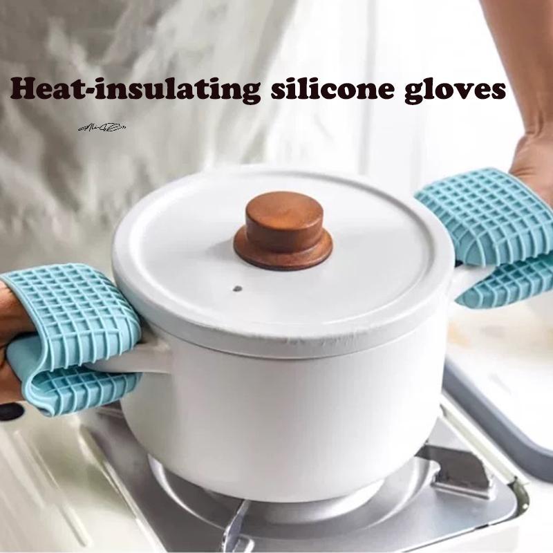 1/2Pcs Anti-Heat Silicone Gloves Insulated Hand Holder for Baking Oven Microwave Anti-Slip Kitchen Plate Mat Gadgets