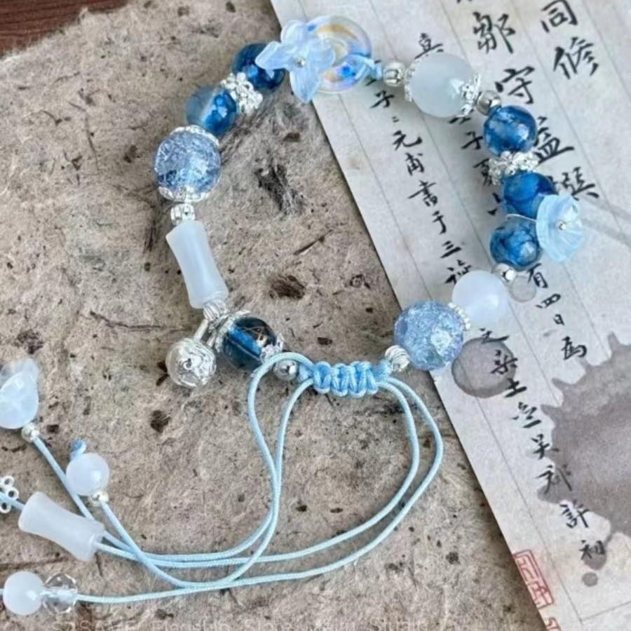 Exquisite Floral Beaded Bracelet For Women 2024 Chinese Style Adjustable