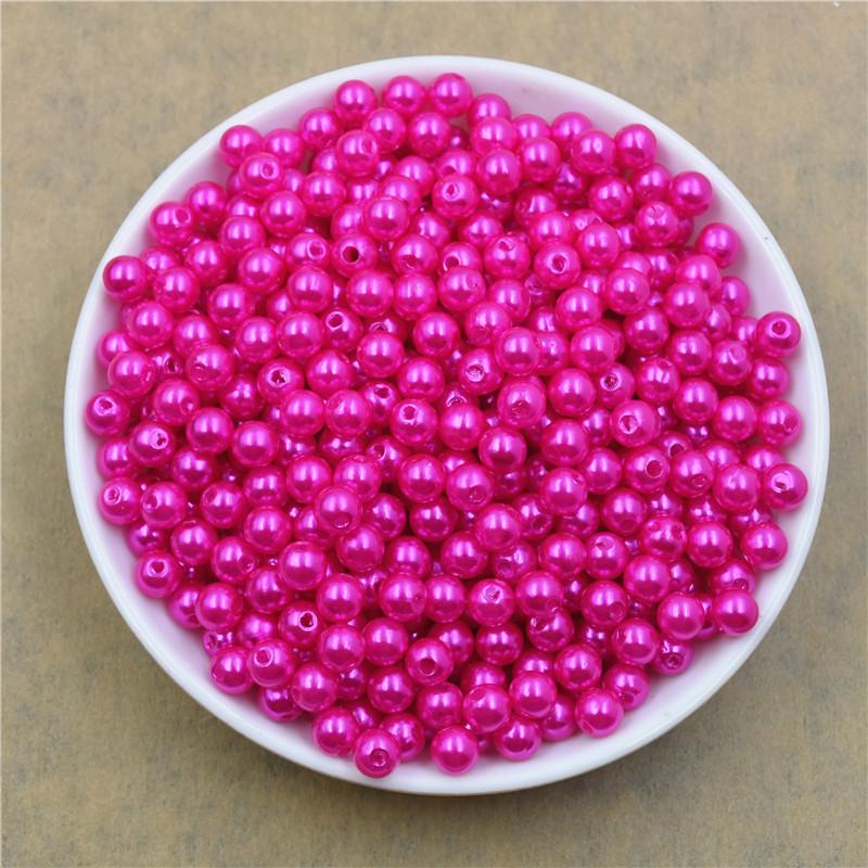 6Mm Straight Hole Round Abs Imitation Pearl Clothing Accessories Double Hole Environmentally Friendly Plastic Beads Fake Pearl
