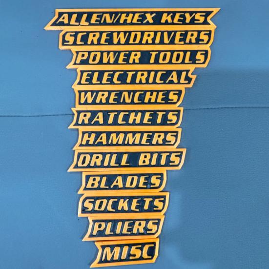 1/10/12Pcs Magnetic Toolbox Label Easy To Read Reusable 3D Magnetic Tool Chest Organizer Tag Mini Toolboxes Drawers Marker Organization Label