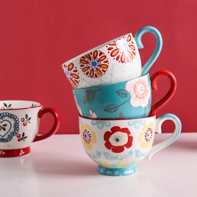 Caneca criativa retrô nórdica tendência de personalidade grande capacidade caneca de café da manhã caneca de leite de cereal caneca de menina fofa caneca de café de cerâmica