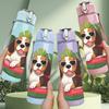 1PC Relax Dog Pet Cartoon 750ml Color Plastic Sports Water Bottle Leakproof Flip Straw Lid Suitable for Sports Office Home Use