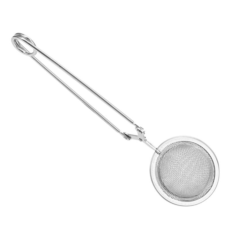 4pcs Rustproof Teas Filter Ball Stainless Steels Easy to Open Close Clip Kitchen Teas Mesh Infuser Strainer with Handle