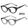 2PCS Transparent Glasses Women Cat Eye Anti Blue Light Flat Glasses Trend Decorative Eyepiece Computer Blue Filter Glasses