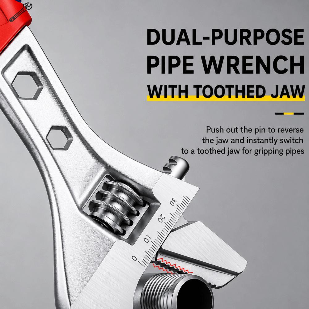 Anti Slip Surface Adjust Spanner Wide Jaw Pipe Hand Gear Wrench Tool  Auto Maintain
