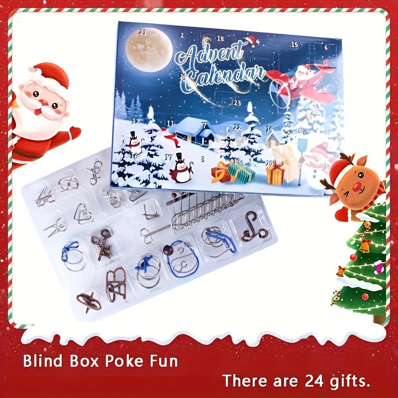 2026 Advent Calendar Puzzle Toy Stainless Steel Logic Game with Christmas Tree Theme Handheld Brain Teasers for Boys Girls Teens