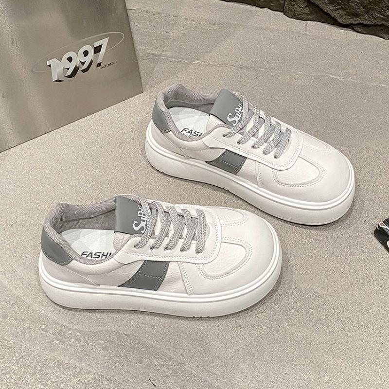 Frühling, Sommer, Herbst und Winter Damen Schuhe Damen Sneaker Weiße Schuhe Low-Top Runde Zehenpartie Höhenverstärkende Freizeitschuhe