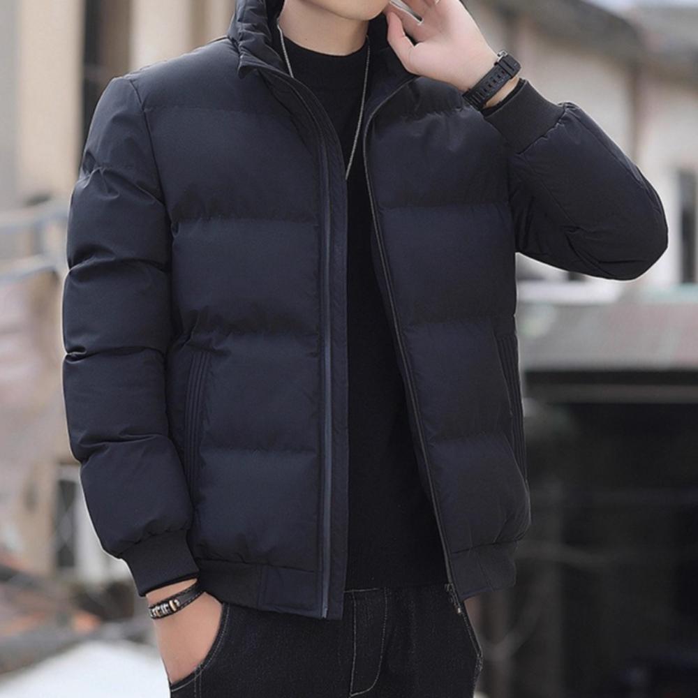 Men's Classic Winter Jacket with Stand Collar, Warm, Casual and Stylish