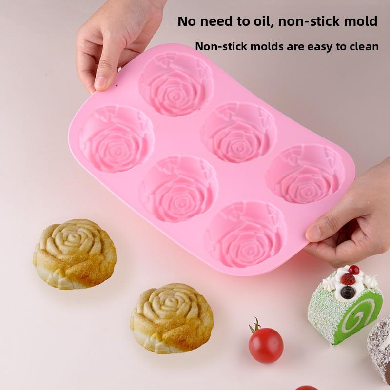 Creative rose cake mold high-temperature silicone mold Valentine's Day DIY baking mold handmade soap mold