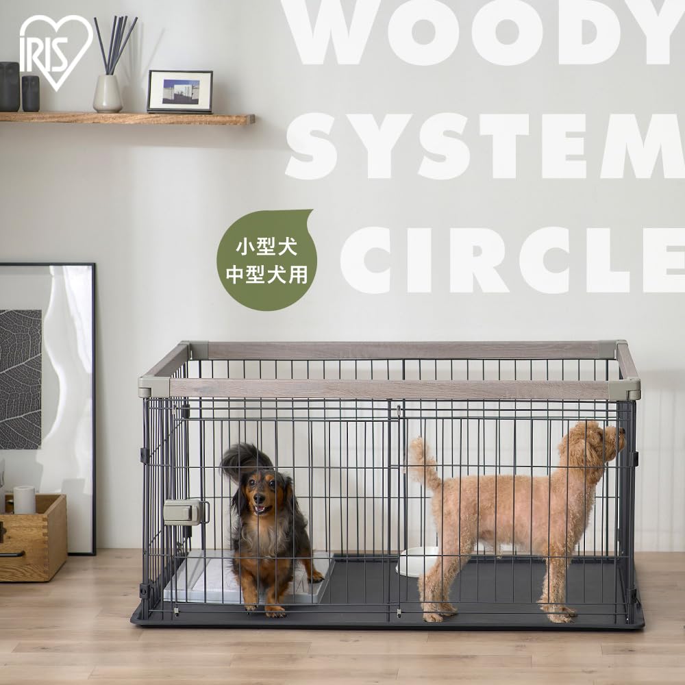 Iris Ohyama Dog Circle Woody System Circle Ash Gray SWS-900