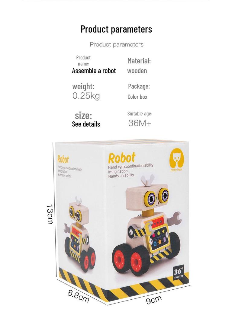 DIY Interlocking Car Robot Assembly Kit for Kids - Wooden Educational Toy