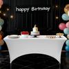 6 Pack Table Cloth for 8FT Rectangular Fitted Events, Wrinkle-Resistant Stretch White Table Covers, Washable Spandex Tablecloth Protector, for Party,