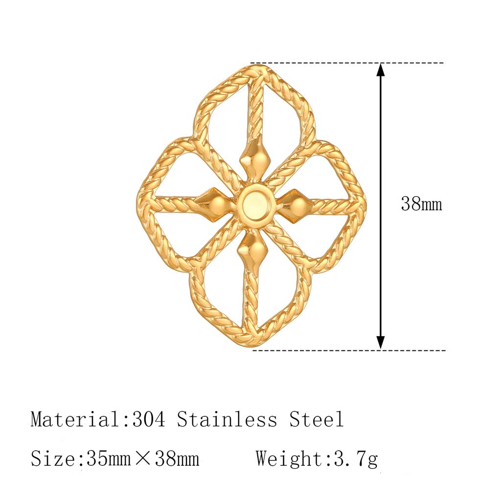 3Pcs Large Heart/Sun Face/Flower Charms Stainless Steel Rectangle Big Pendants for Jewelry Connector DIY Necklace Jewelry Making