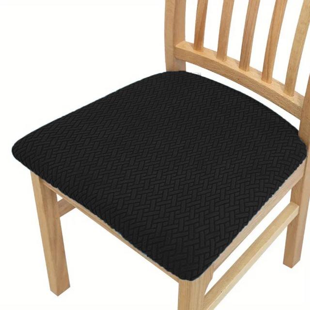Jacquard Chair Cover Dining Room Plain Stretch Chair Seat Slipcover Removable Spandex Seat Cushion Cover Kitchen Restaurant Home