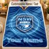 Flannel BlanketNSW Blues Logo Custom Name Text Personalized Soft Warm Throw Blanket Home Decor Gift