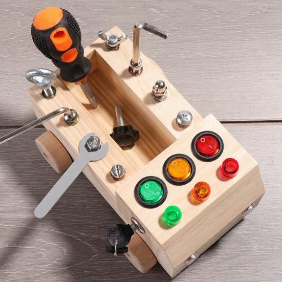 Wooden Car Screwdriver Board Set Fine Motor Skills Kids Educational Busy Truck Sensory Toy Toddlers Preschool Activity Learning Toy