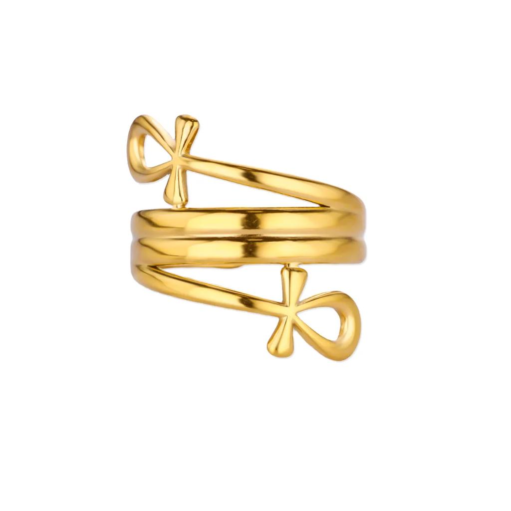 Gold Color Anillos Stacked Multiple Flowers Rings Elegant Women Stainless Steel Shell New Ring Jewelry Wedding Birthday Dainty