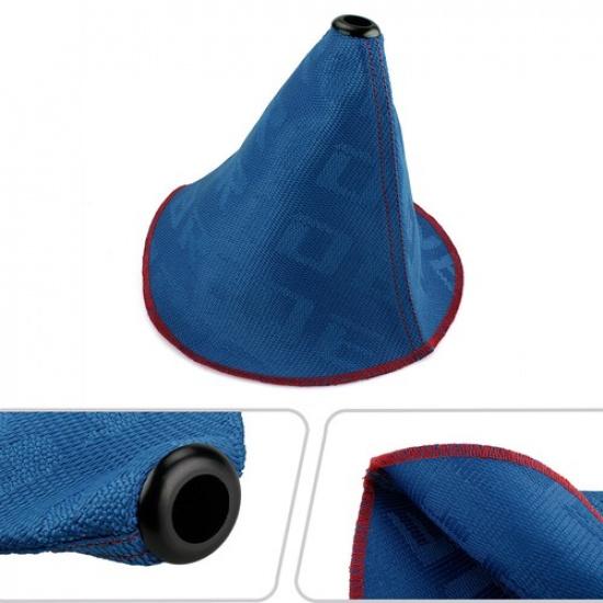 1M JDM Aluminum Car Gear Shift Knob + Bride Hyper Fabric Shift Boot Cover Shift Boot Cover - Blue