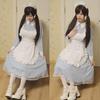 AOTYP Cosplay Halloween Dienstmädchen Kostüm 3 Süßes Lolita Vergnügen Große Größe 3XL Set, Farben, Kleid, Uniform, Moe, Damenkleid, Café, Park, Ärmel, Blau,