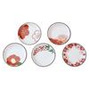Saikaitoki Hasami Ware Akai-e Hanamon Small Plate Set 5 Designs