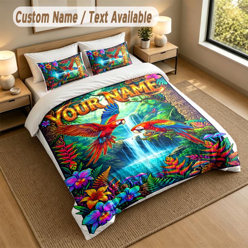 Autumn Harvest Theme Personalized 3Pcs Bedding Set Custom Text & Name 1 Sheet 2 Pillowcases Household Bedding 1pc