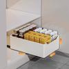 Adjustable Pull-Out Kitchen Organizer Drawer Rack Cabinet Storage Carbon Steel Slide-Out Shelf